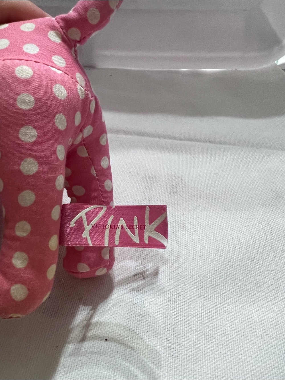 Victoria’s Secret PINK Polka Dot Santa Hat Dog Plush 2014 Christmas Collectible - Picture 3 of 6